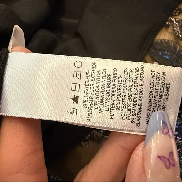 Dress the Population Floral Mini Dress in Black and Blue - Picture 7 of 10